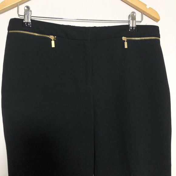 Chico's Pants Women Small 0.5 Black Label Dressy Jogger Gold Exposed Zipper - Picture 3 of 11